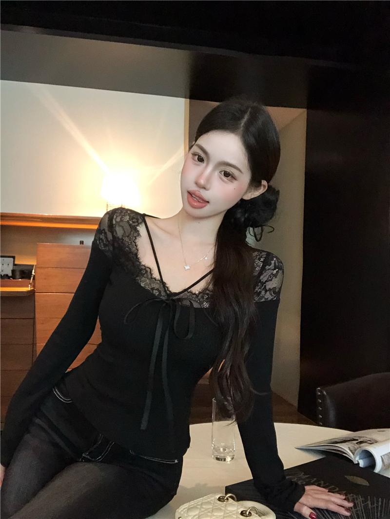 Lace-Up Long Sleeve Top