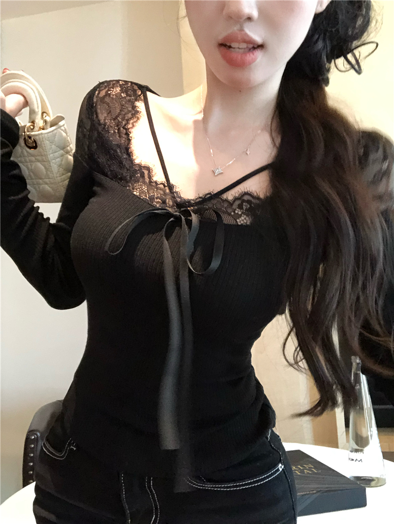 Lace-Up Long Sleeve Top