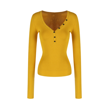 V-Neck Long Sleeve Top | LUNMUL