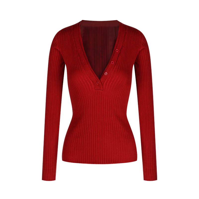 V-Neck Knit Sweater | LUNMUL