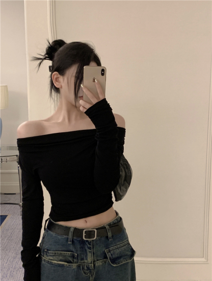 Off-Shoulder Long Sleeve Top