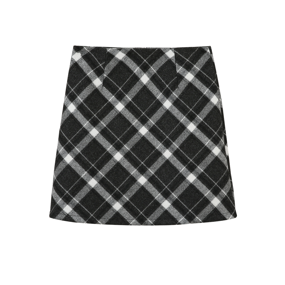 Retro Plaid Wool Skirt | LUNMUL