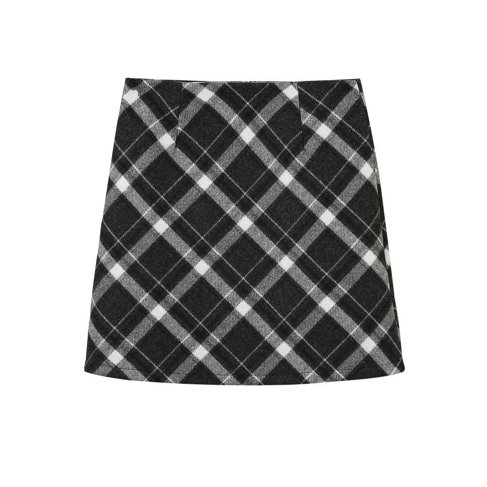 Retro Plaid Wool Skirt | LUNMUL