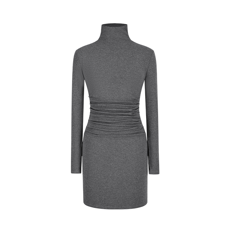Semi-Turtleneck Knit Dress | LUNMUL