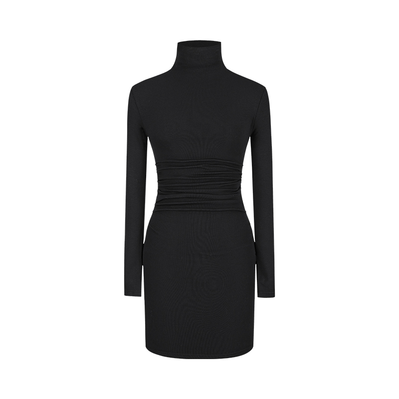 Semi-Turtleneck Knit Dress | LUNMUL
