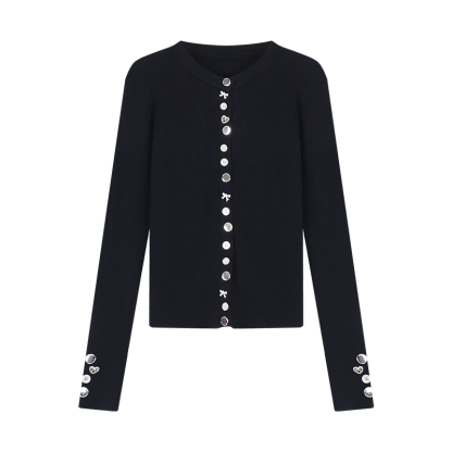 Embellished Button Cardigan | LUNMUL