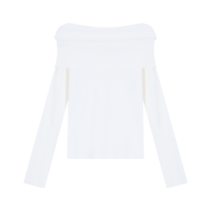 Chic Off-Shoulder Knit Sweater | LUNMUL