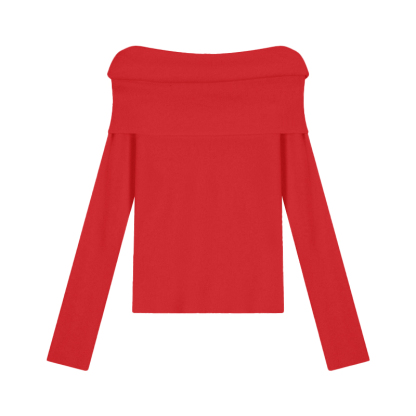 Chic Off-Shoulder Knit Sweater