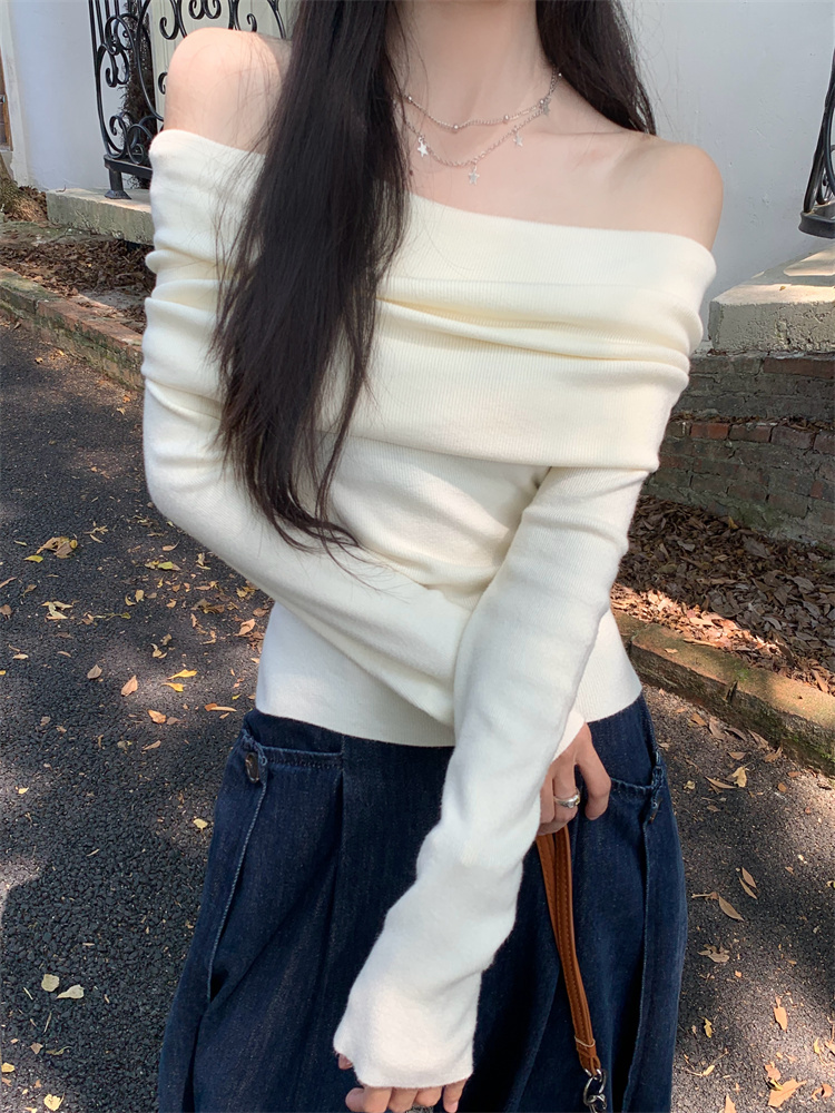 Chic Off-Shoulder Knit Sweater