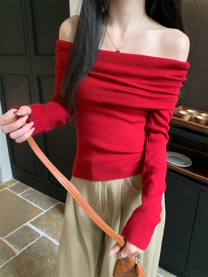 Chic Off-Shoulder Knit Sweater