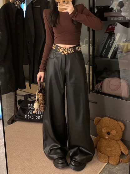 High-Waist Faux Leather Pants