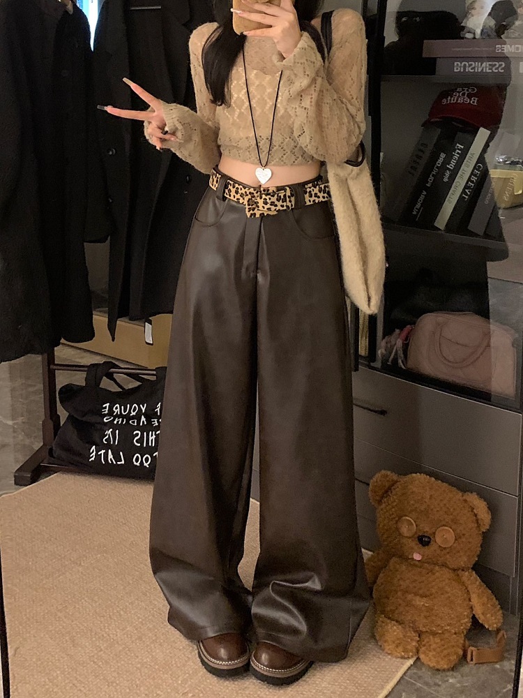 High-Waist Faux Leather Pants