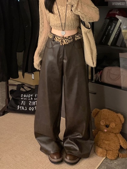 High-Waist Faux Leather Pants