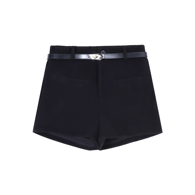  High-Waist Wool Shorts