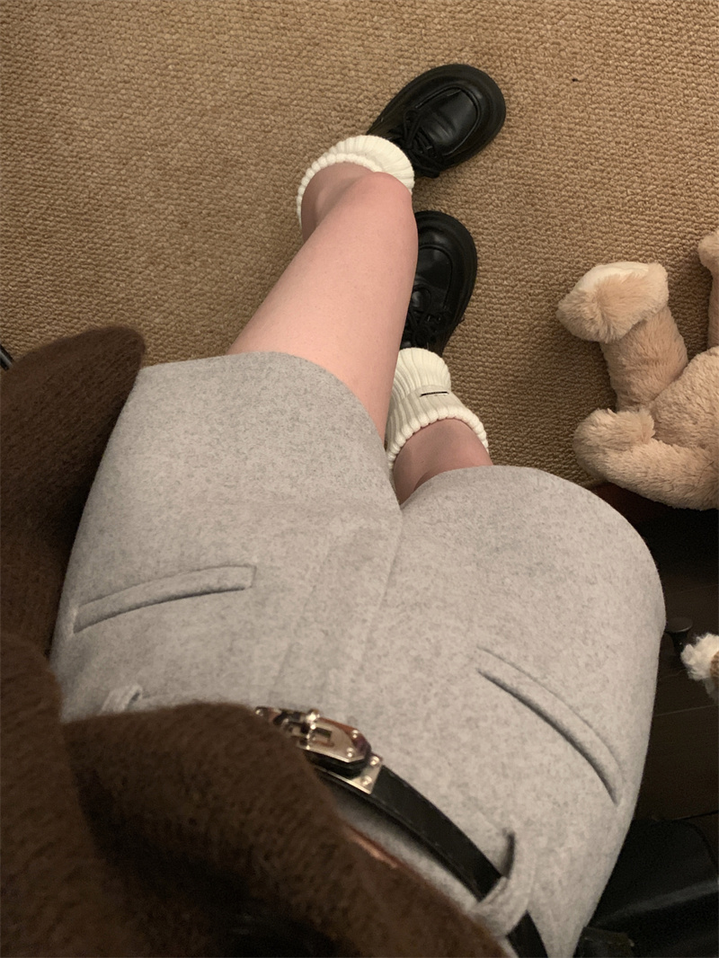  High-Waist Wool Shorts