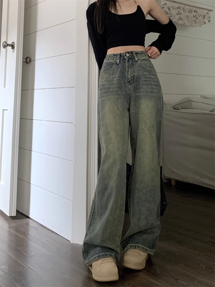 Vintage Washed High-Waist Jeans
