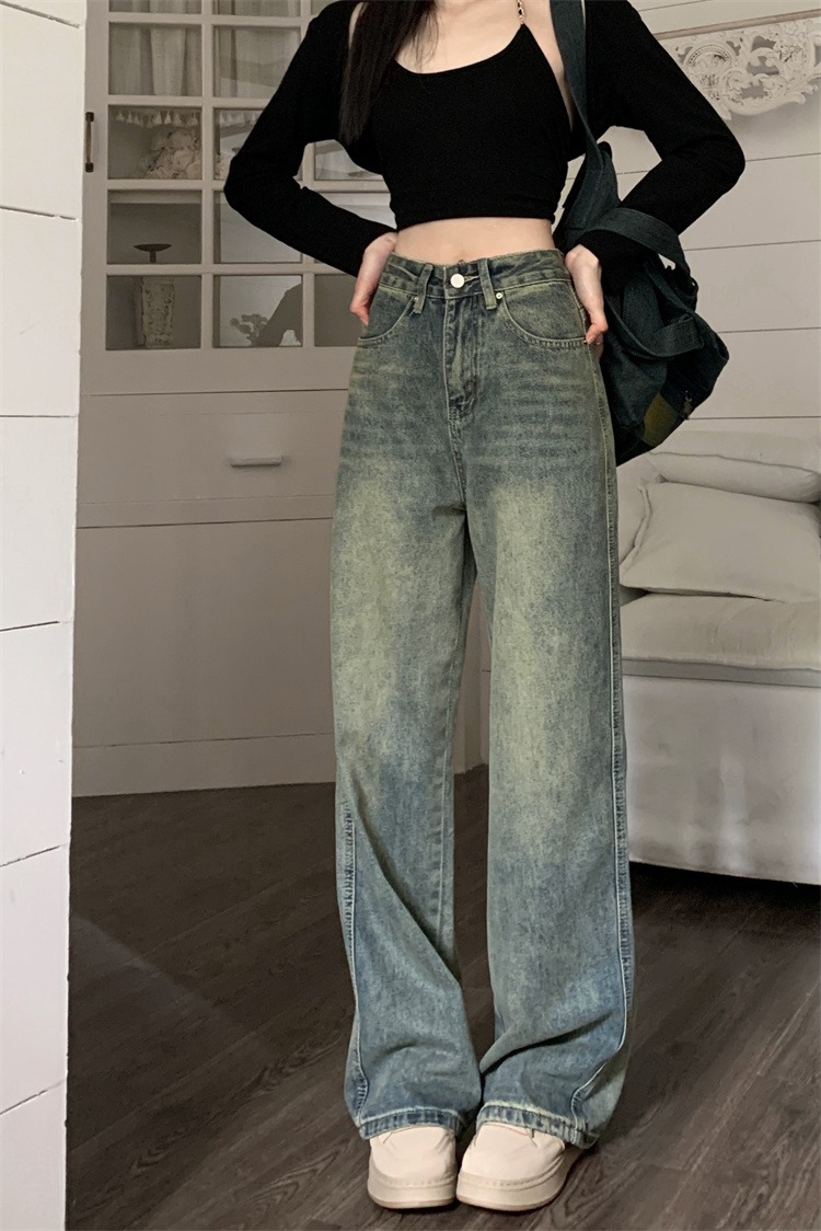 Vintage Washed High-Waist Jeans