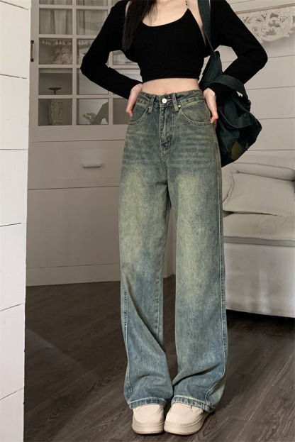 Vintage Washed High-Waist Jeans
