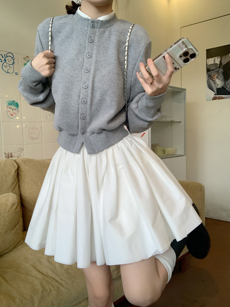 Knit Cardigan & High-Waist Skirt Set