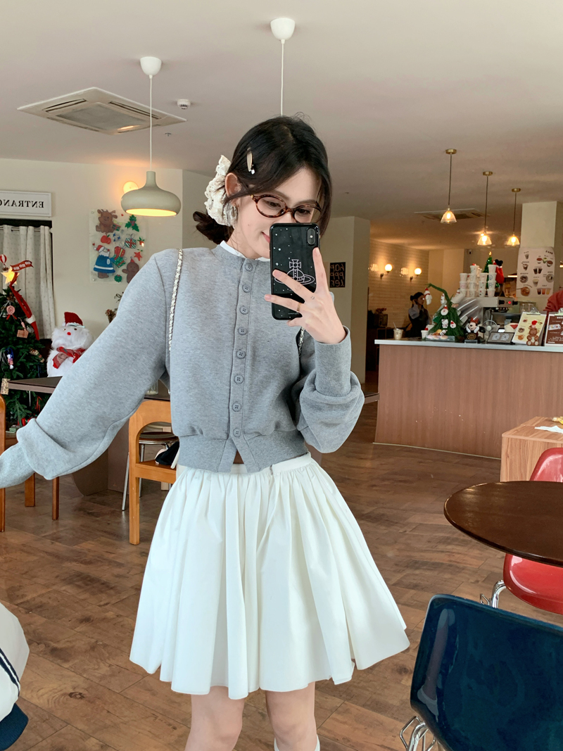 Knit Cardigan & High-Waist Skirt Set