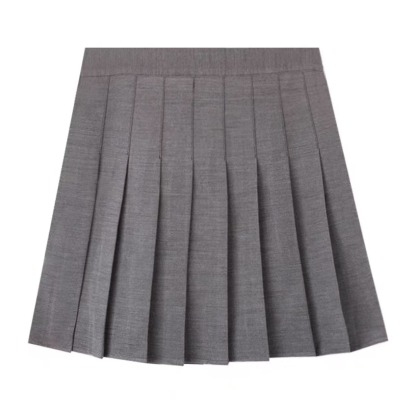 High-Waist Pleated A-Line Skirt