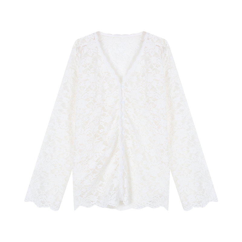 Lace Layering Top & Knit Cardigan Set