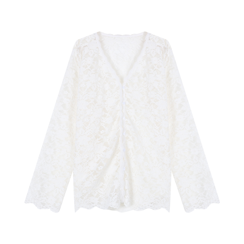 Lace Layering Top & Knit Cardigan Set