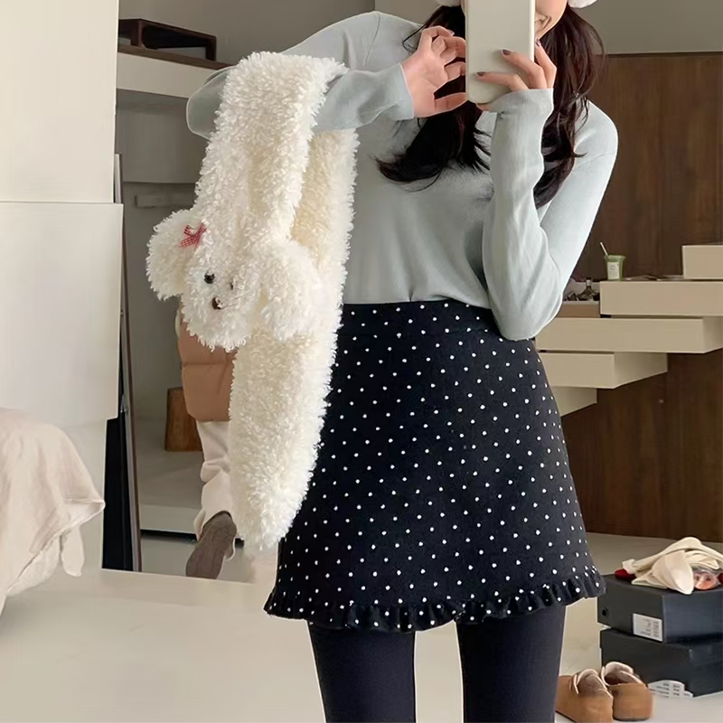 Polka Dot Wool Skirt