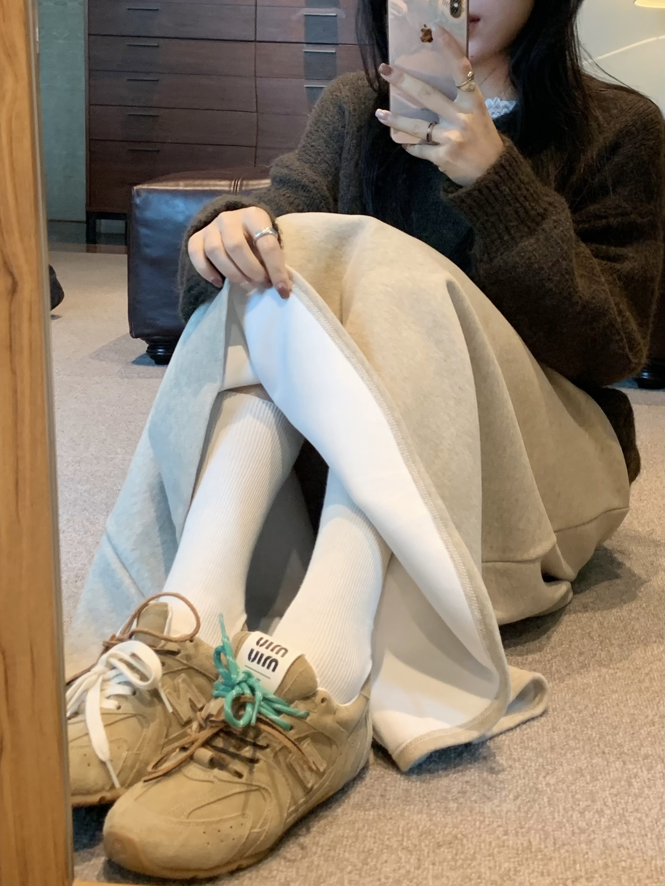 Cozy High-Waist A-Line Skirt