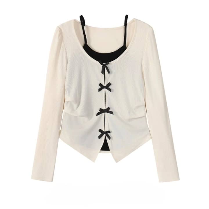 Ruffled Ribbed-Knit Top