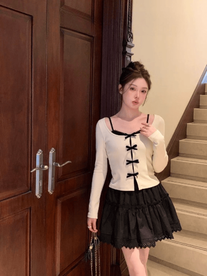 Ruffled Ribbed-Knit Top