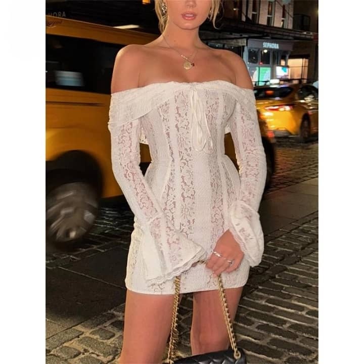 Off-Shoulder Lace Dress