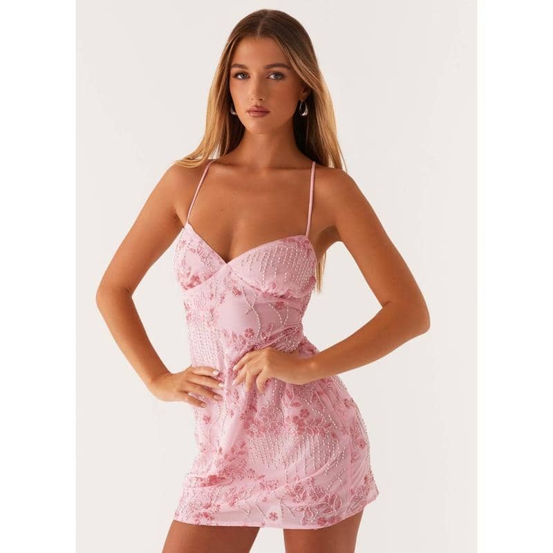 Sequined Y2K Rhinestone Cami Dress