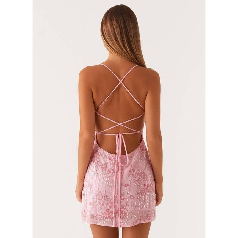 Sequined Y2K Rhinestone Cami Dress