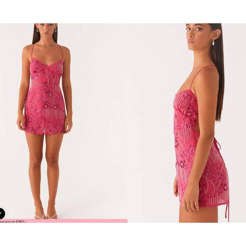 Sequined Y2K Rhinestone Cami Dress | LUNMUL