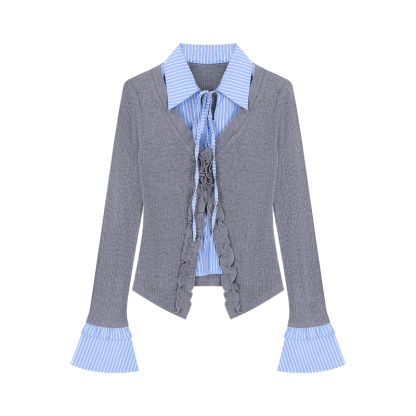 Knit Cardigan & Pleated Skirt Set