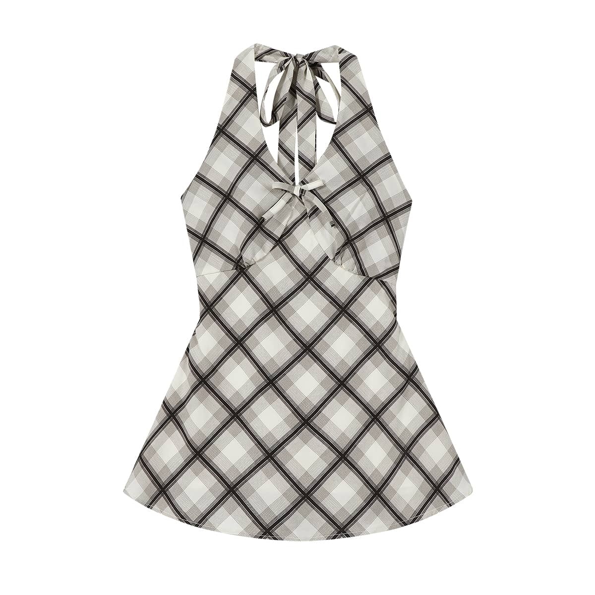 Floral Print Halter Neck Dress | LUNMUL