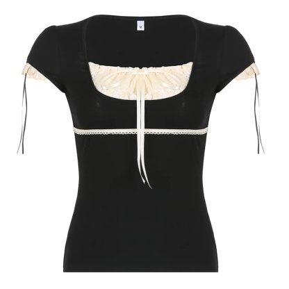 Square Neck Bow Blouse | LUNMUL