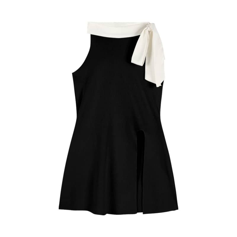 Bow Halterneck Knitted Vest