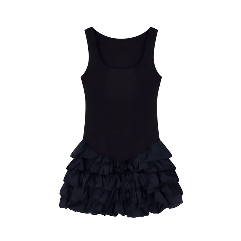 Sweet Ruffle Sleeveless Dress | LUNMUL