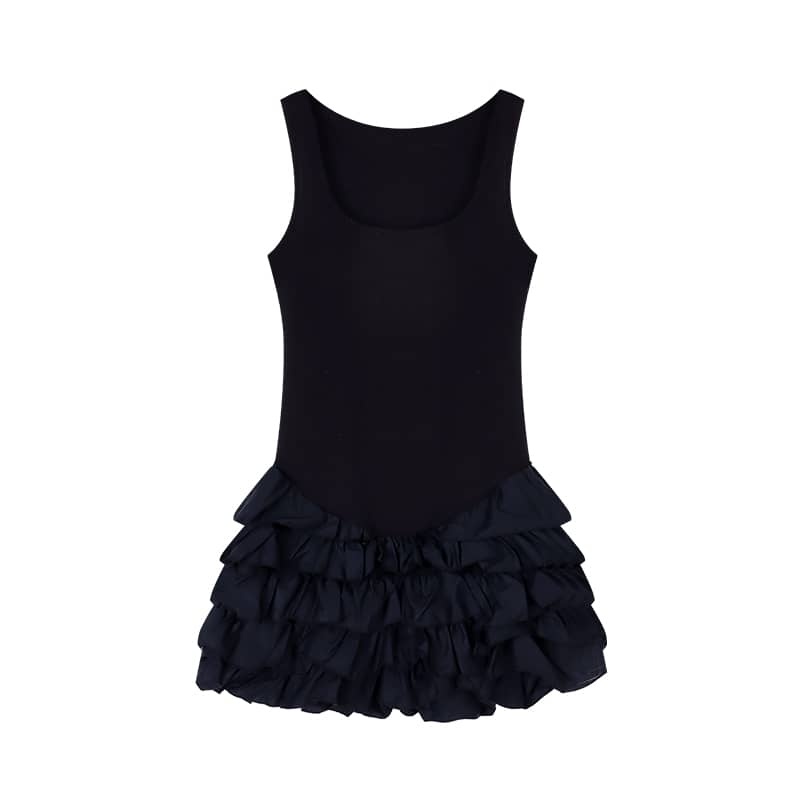 Sweet Ruffle Sleeveless Dress | LUNMUL