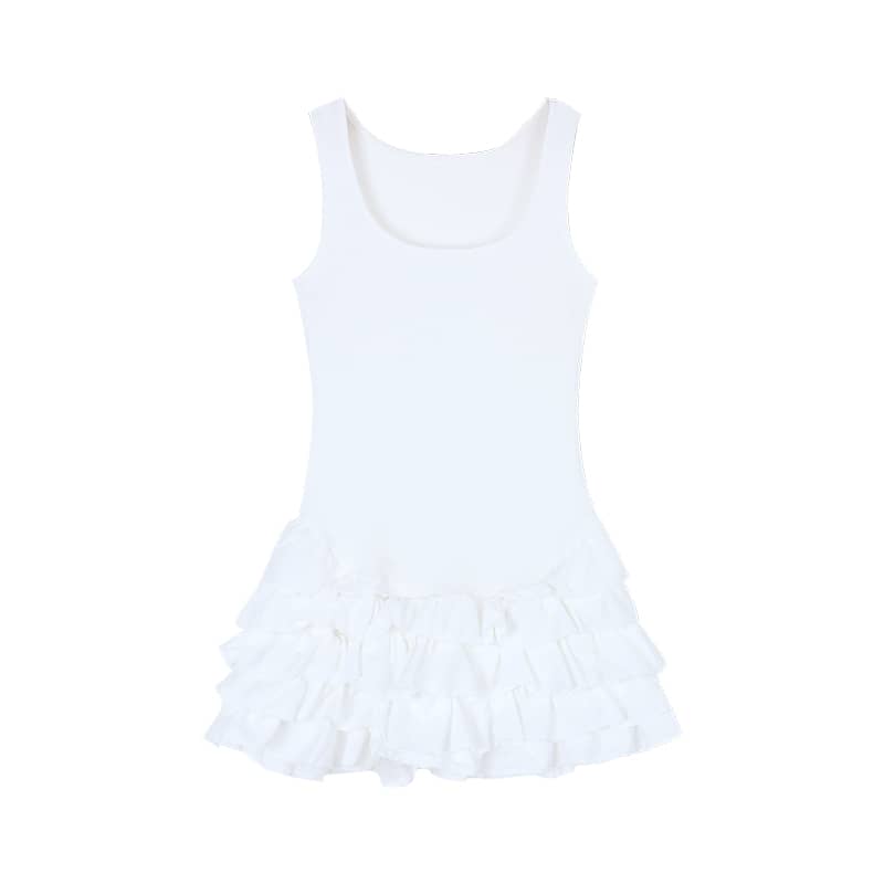 Sweet Ruffle Sleeveless Dress