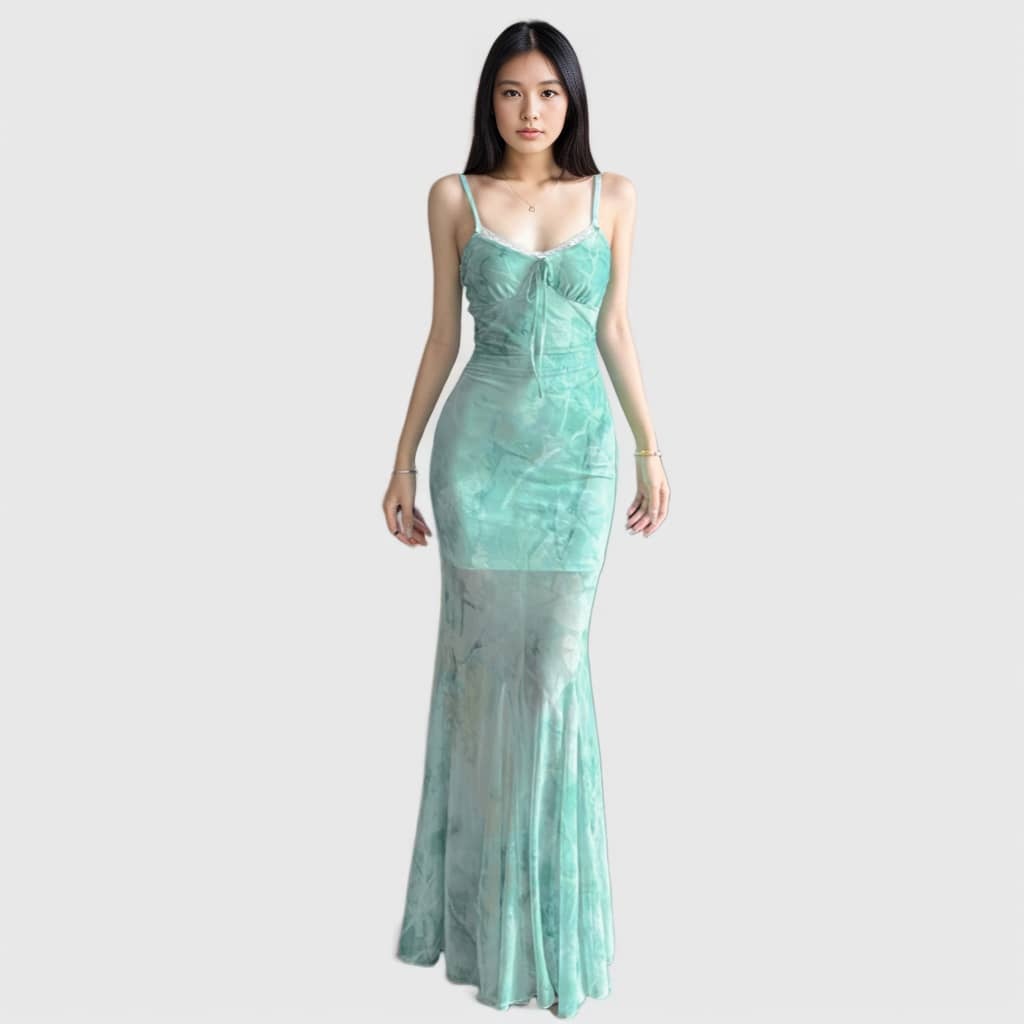 Sheer Mesh Mermaid Dress