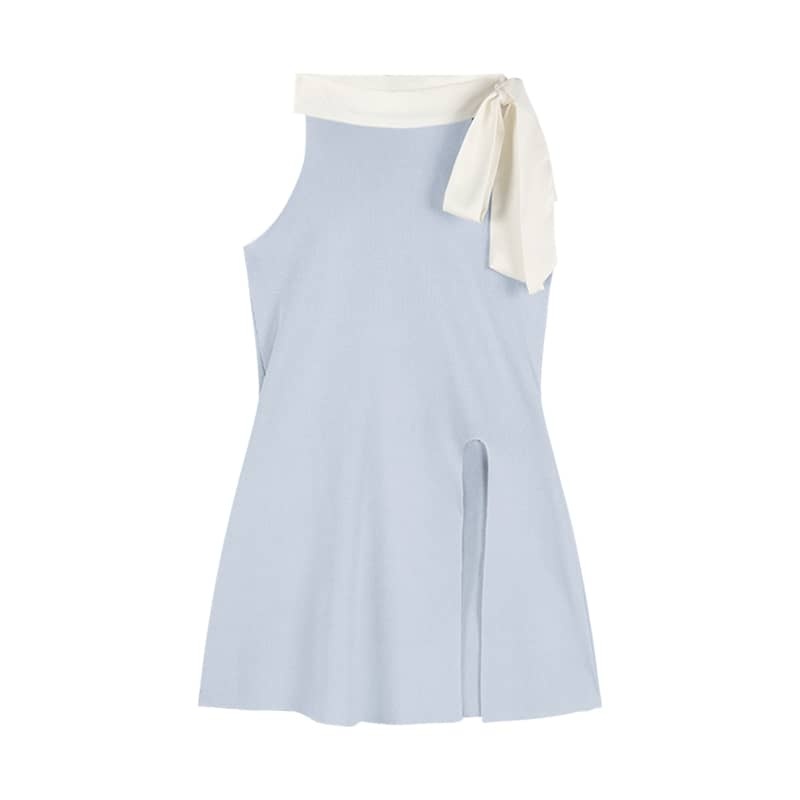 Bow Halterneck Knitted Vest | LUNMUL