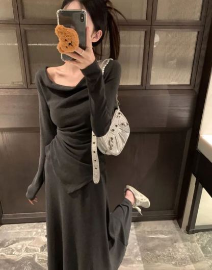 Cowl Neck T-Shirt & Skirt Set