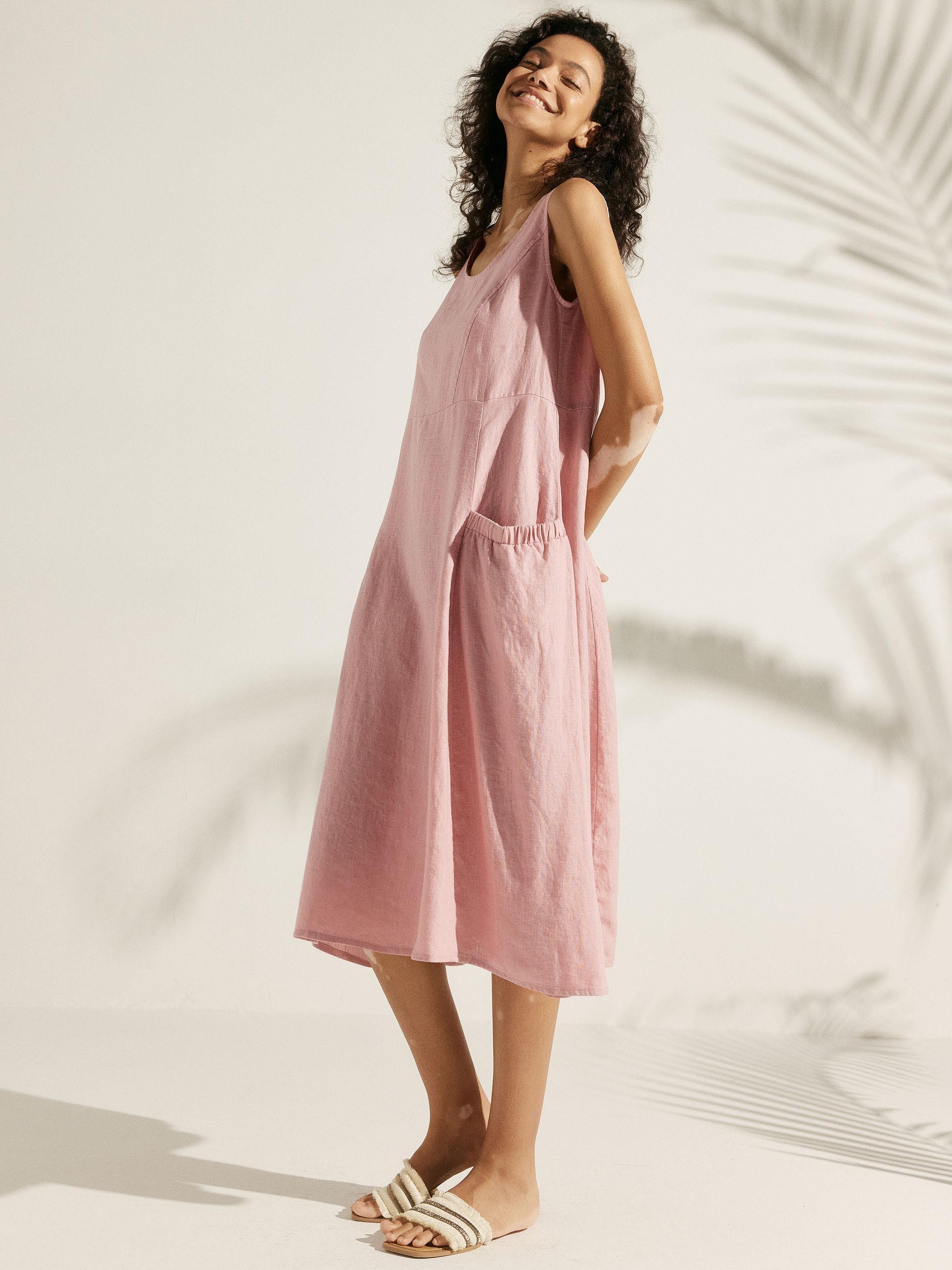 100% Linen Swing Beach Tank Dress