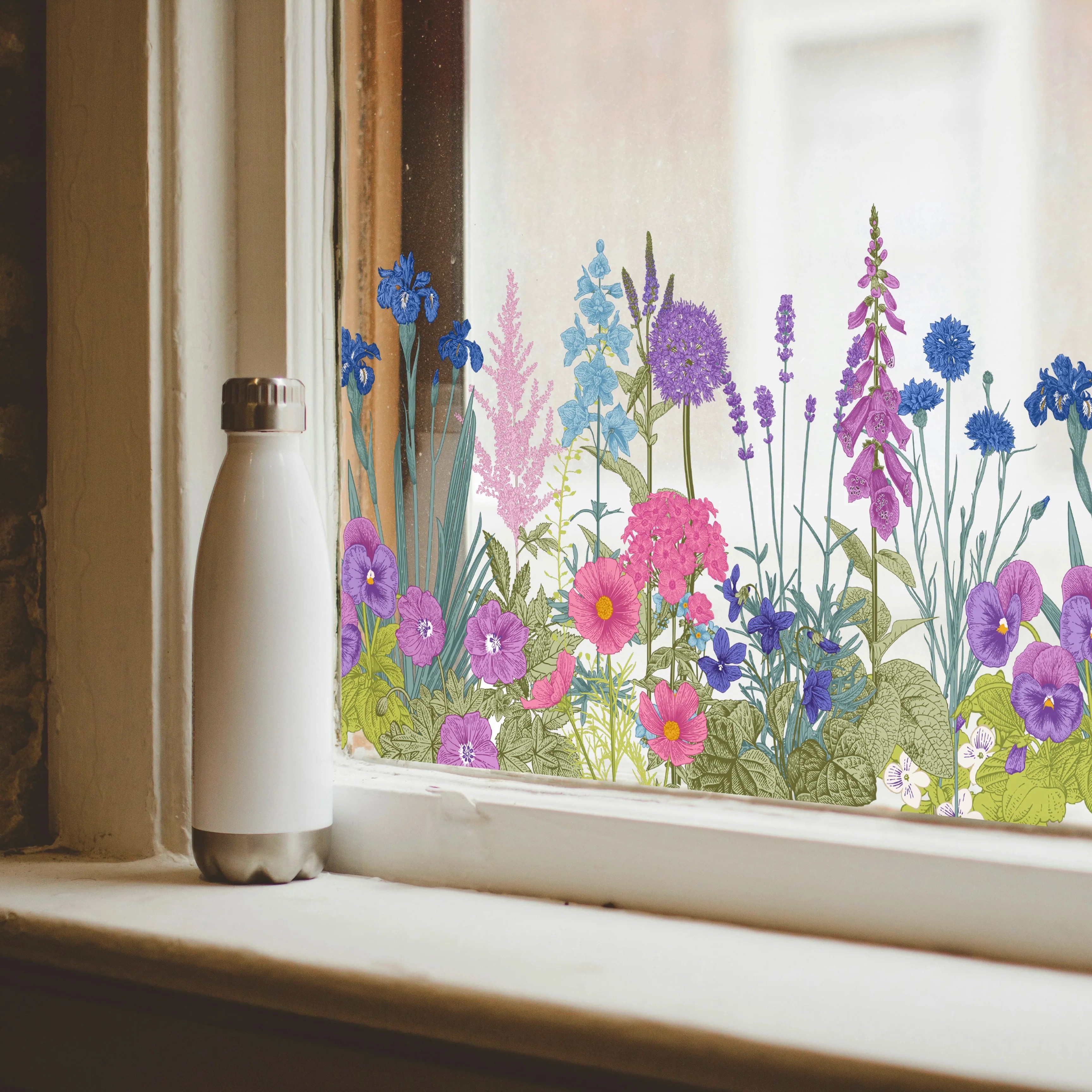 ✨LAST DAY: 49% OFF! - 💐Colorful Floral Bouquet Window Sticker🖼️(Cut to size freely)