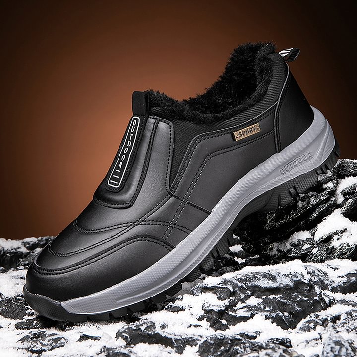 ⏰Limited Time 60% OFF🛒 Men's Orthopedic Slip-On Winter Walking Shoes - Fleece-Lined, Waterproof & Anti-Slip Rubber Sole