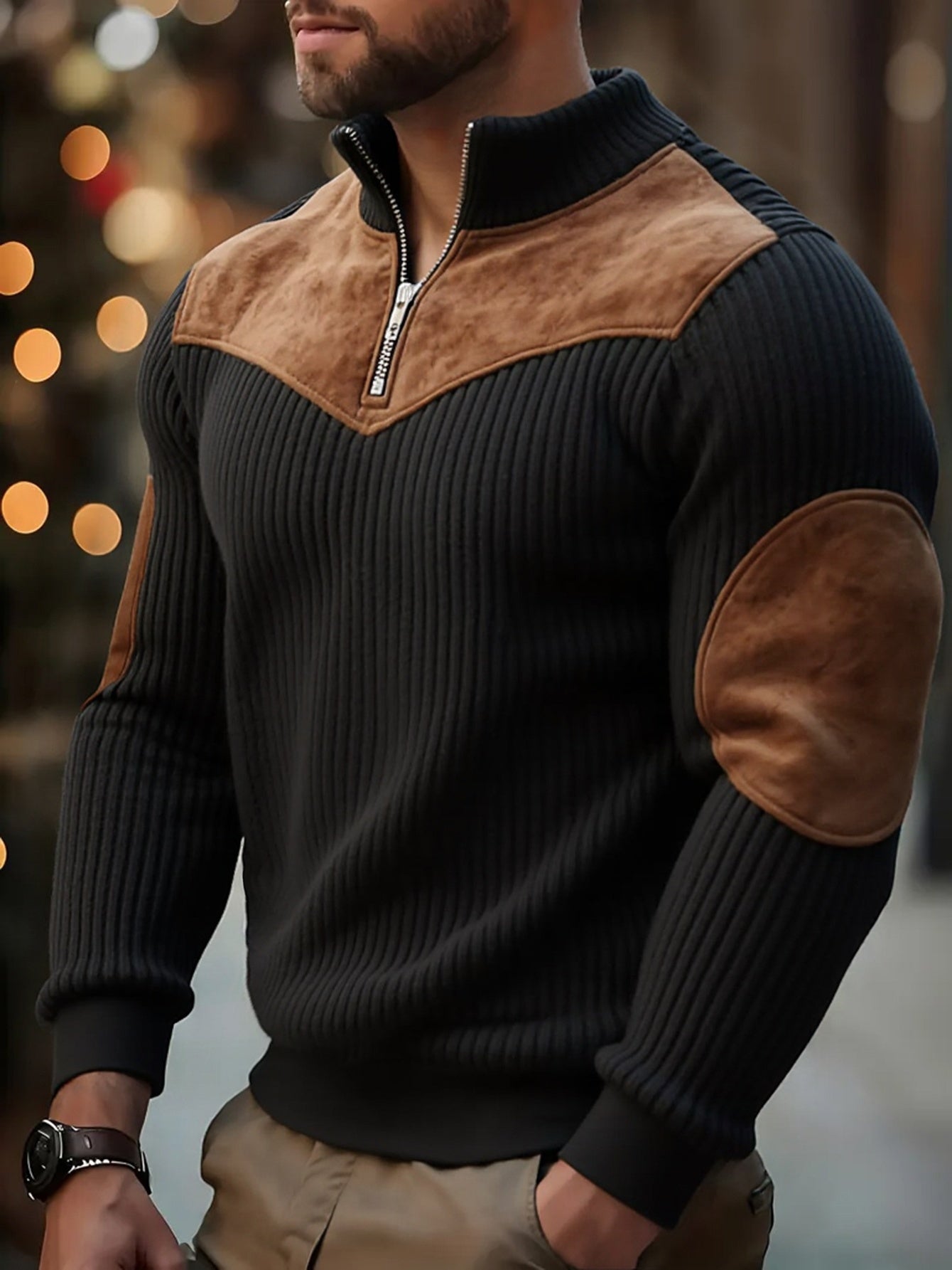 2025 Men's Best-Selling Casual Knit Half-Zip Sweater