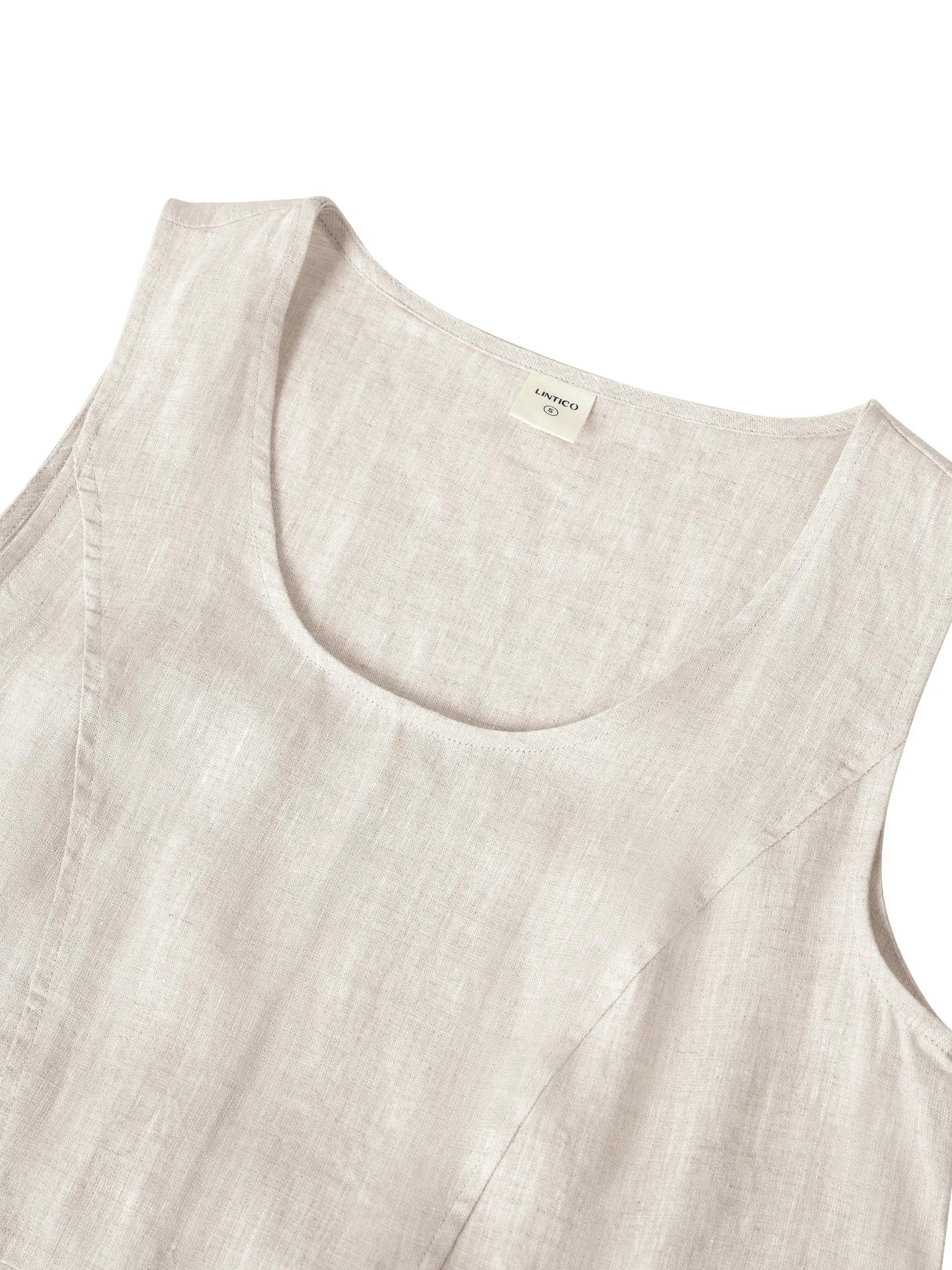 100% Linen Swing Beach Tank Dress